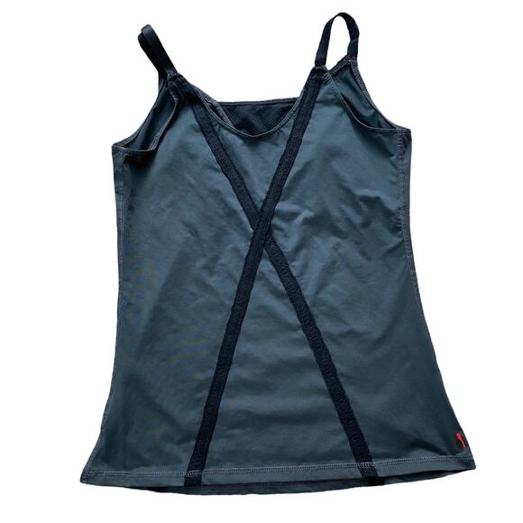 NWOT Spanx Perforated trim shapewear Tank Top Charcoal Gray Size Small - Picture 2 of 3